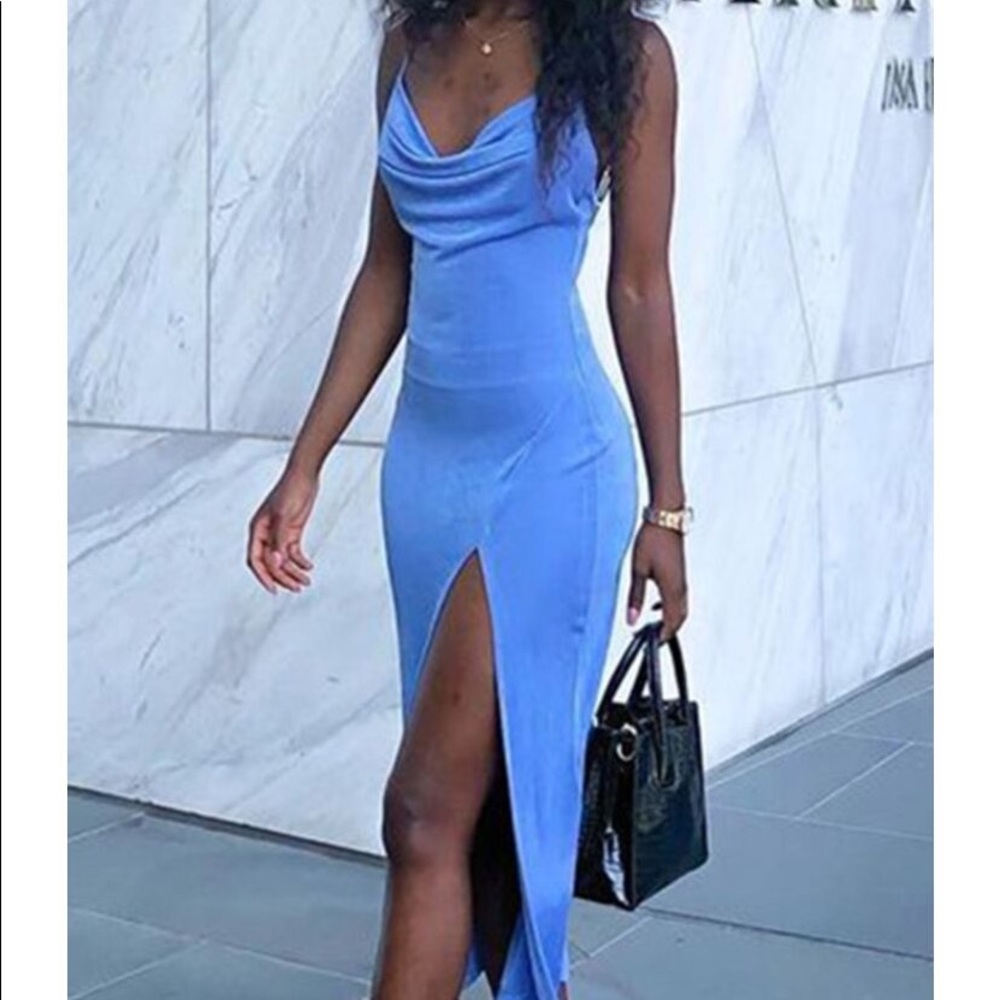 Blue Spaghetti strap dress